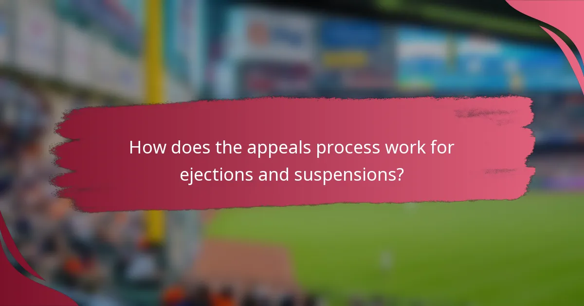 How does the appeals process work for ejections and suspensions?