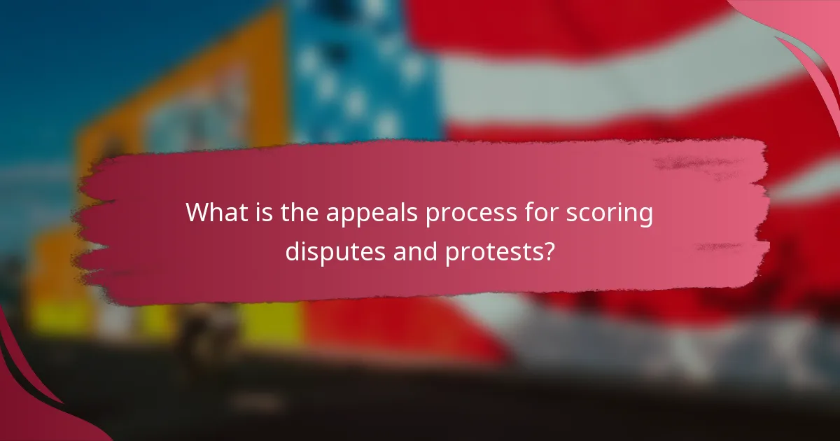 What is the appeals process for scoring disputes and protests?