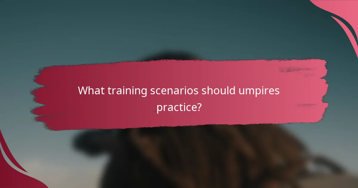What training scenarios should umpires practice?